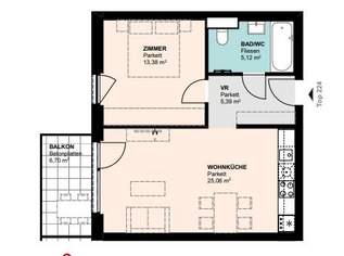 Gemütliche und moderne 2-Zimmer-Wohnung mit Balkon, 849 €, Immobilien-Wohnungen in 1230 Liesing