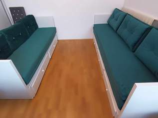 Sofa / Couch mit ausziehbarer Staufläche und Zirkonia Polster (250 cm lange Couch auch vorhanden!) beide in Türkis Farbe, 349 €, Haus, Bau, Garten-Möbel & Sanitär in 1120 Meidling