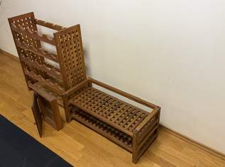 Komlettes Set aus Holz / Weinregal - Schuhegal - Schlüsselkasten