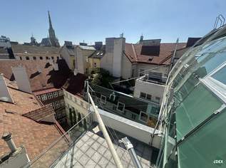 Exclusive Vienna duplex with sun-filled glass front, outdoor areas & St. Stephen’s Cathedral View, 3995 €, Immobilien-Wohnungen in 1010 Innere Stadt