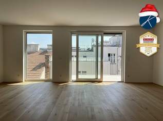 Superprojekt: ''Über den Baumwipfeln" TOP 46 MIT ÜBERDACHTEM BALKON (17,5 m²), 609000 €, Immobilien-Wohnungen in 1100 Favoriten