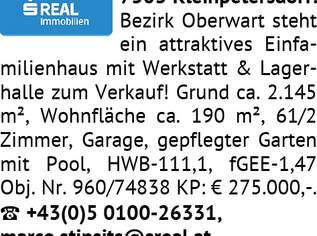 7503 Kleinpetersdorf:, 275000 €, Immobilien-Häuser in 7503 Kleinpetersdorf 7503 Kleinpetersdorf:, 275000 €, Immobilien-Häuser in 7503 Kleinpetersdorf