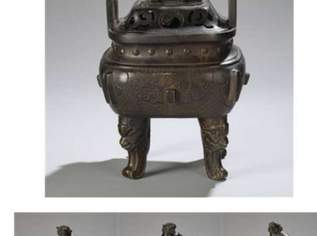 Bronze Räuchergefäß, China, Sechszeichen Marke Xuande, 18./19. Jh., Bronze Räuchergefäß, China, Sechszeichen Marke Xuande, 18./19. Jh.,