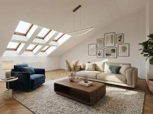 Viel Platz für die ganze Familie im 7. Bezirk: Unbefristetes Dachgeschoss-Juwel mit 3 Schlafzimmern, Arbeitszimmer & 2 Terrassen, 3292.76 €, Immobilien-Wohnungen in 1070 Neubau