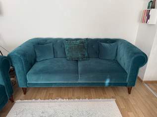 Chesterfield Set 3-2-1 in Petrol / Türkis - mit Schlaffunktion - elegant & gemütlich, 550 €, Haus, Bau, Garten-Möbel & Sanitär in 1110 Simmering Chesterfield Set 3-2-1 in Petrol / Türkis - mit Schlaffunktion - elegant & gemütlich, 550 €, Haus, Bau, Garten-Möbel & Sanitär in 1110 Simmering