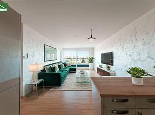 Wohnen mit Weitblick in Hofruhelage zwischen Alte Donau und DONAUZENTRUM - Klimatisierte und zentral begehbare Wohnung mit großer Terrasse und 2 Bädern! BAURECHTSGRUND!, 649900.1 €, Immobilien-Wohnungen in 1220 Donaustadt