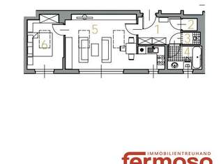 Moderne 2-Zimmer-Wohnung 51m², 4. Etage, 1040 Wien, mit Einbauküche & Keller zu mieten!, 1249 €, Immobilien-Wohnungen in 1040 Wieden