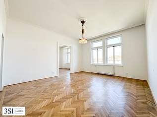 Lichtdurchflutet, renoviert und großzügig geschnitten - Elegante 4-Zimmer-Altbauwohnung mit Weitblick - in Top-Lage des 4. Bezirks beim Wiener Hauptbahnhof, 849000 €, Immobilien-Wohnungen in 1040 Wieden