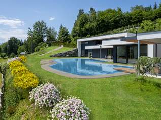 Luxus-Wohnhaus mit Schwimmteich in traumhafter Ruhe-/ & Aussichtslage im Rosental, 1598000 €, Immobilien-Häuser in 9072 Ludmannsdorf