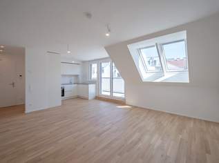 ASG IV-Qualitatives Wohnen in urbaner Lage: fantastischer 2-Zimmer Dachgeschoss-ERSTBEZUG mit BALKON! Provisionsfrei!, 1398.99 €, Immobilien-Wohnungen in 1120 Meidling
