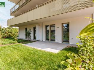 Traumhafte Gartenwohnung in Grünruhelage mit ausgezeichneter Ausstattung - Provisionsfreier Erstbezug im "Hirschfeld"!, 269000 €, Immobilien-Wohnungen in 1210 Floridsdorf