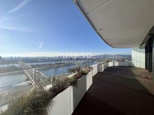 Ganz viel Balkon & ganz Wien im Blick (Gym, Pool, Sauna, Doorman uvm): Neubau-Erstbezug DANUBEFLATS, 1890000 €, Immobilien-Wohnungen in 1220 Donaustadt
