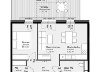 Stillvolle 2-Zimmer-Wohnung im Erdgeschoss, 636.28 €, Immobilien-Wohnungen in 8020 