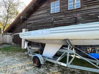 Segelboot MAGIC (Jolle) mit Straßentrailer, mit viel Zubehör (mehrere extraSegel (neu), abzugeben