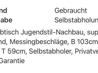 Schreibtisch Jugendstil Nachbau, 550 €, Marktplatz-Antiquitäten, Sammlerobjekte & Kunst in 2103 Langenzersdorf