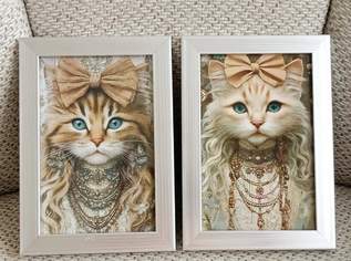 Bilder mit Katze, silberner Holzrahmen, ca 1712cm,zusammen FIXPREIS 10€ / NUR SELBSTABHOLUNG,23 Bez. KEIN Versand ! ! ! ! !, 10 €, Haus, Bau, Garten-Geschirr & Deko in 1230 Liesing