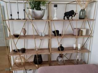 Regale Echtholz und goldener Metallrahmen, 500 €, Haus, Bau, Garten-Möbel & Sanitär in 1020 Leopoldstadt Regale Echtholz und goldener Metallrahmen, 500 €, Haus, Bau, Garten-Möbel & Sanitär in 1020 Leopoldstadt
