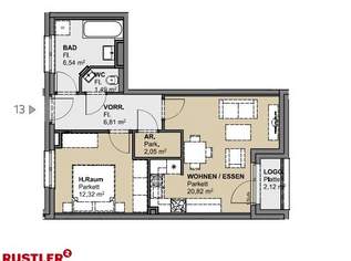 2 Zimmerwohnung in 1230 Wien, 850.11 €, Immobilien-Wohnungen in 1230 Liesing