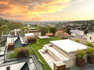 ERSTBEZUG | Spektakuläres Luxus-Penthouse mit traumhaftem Fern- und Stadtblick | Dachgarten mit Pool | Hauseigenes Gym | TG-Stellplatz optional, 4489380 €, Immobilien-Wohnungen in 1190 Döbling