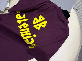 Red Statement Tee – Double-Sided Yellow Print