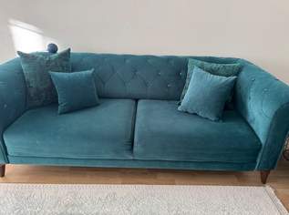 Chesterfield Set 3-2-1 in Petrol / Türkis - mit Schlaffunktion - elegant & gemütlich Chesterfield Set 3-2-1 in Petrol / Türkis - mit Schlaffunktion - elegant & gemütlich