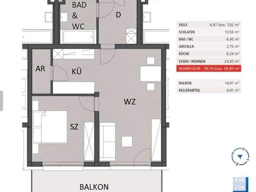 Suche Nachmieter für Traumhafte sonnige 2Zimmer Wohnung 4030 Linz
