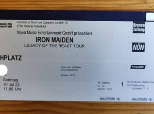 Iron Maiden Tickets!, 150 €, Marktplatz-Musik & Musikinstrumente in 2700 Wiener Neustadt