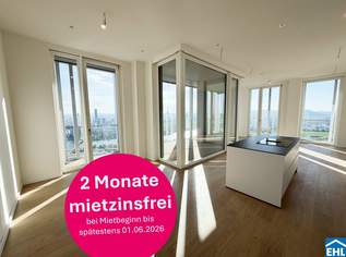 Erstbezug – 3-Zi.-Wohnung mit Rooftop Pool & Sauna, 3390 €, Immobilien-Wohnungen in 1220 Donaustadt