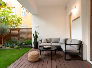GARDEN IN THE CITY - ENTZÜCKENDE GARTENWOHNUNG MIT TERRASSE - TEILMÖBLIERT UND KOMPLETTKÜCHE - NÄHE MARIAHILFER STRASSE - SOFORT BEZIEHBAR, 495000 €, Immobilien-Wohnungen in 1060 Mariahilf