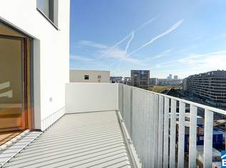 Sonnwendviertel: 1-Zimmer-Wohnung mit Balkon im 9. OG – Fitnessraum, Co-Working & Rooftop-Terrasse inklusive!, 920 €, Immobilien-Wohnungen in 1100 Favoriten