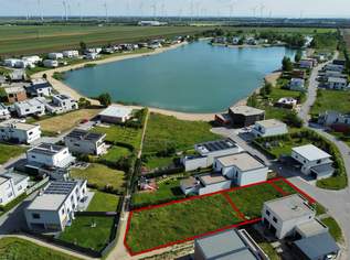 AM SEE + PROVISIONSFREI I Das baubewilligte Traumhaus am See schnell verwirklicht! Große Doppelhausparzelle mit Planung + Baubewilligung., 269000 €, Immobilien-Häuser in 7111 Parndorf