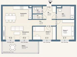 3-Zimmer-Wohnung mit sonnigem Balkon, 912.2 €, Immobilien-Wohnungen in 8020 