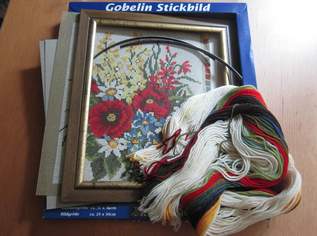 2 Stück Gobelin Bilder Blumen zum selber sticken mit Holz Rahmen,etc. 2 Stück Gobelin Bilder Blumen zum selber sticken mit Holz Rahmen,etc.