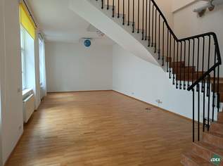 Loftartiges Büro mit großen Fenstern und einer Terrasse - ideal als Atelier oder Studio, 998.52 €, Immobilien-Gewerbeobjekte in 1050 Margareten