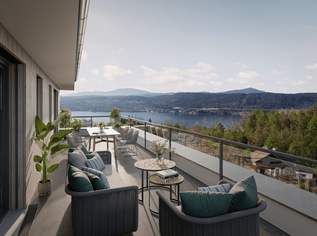 FINE LIVING – Exklusives Seeblick-Penthouse mit XL-Sonnenterrassen in unmittelbarer Wörtherseenähe, 1093000 €, Immobilien-Wohnungen in 9220 Oberjeserz