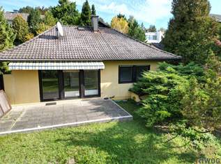 Sonniger Bungalow mit südseitigem Garten inkl. Fernsicht & Pool | neue Einbauküche | Klima | voll unterkellert, 1200 €, Immobilien-Häuser in 2123 Unterolberndorf