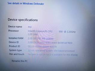 MSI CR500X Celeron 2,2Ghz OHNE Akku bzw. OS MSI CR500X Celeron 2,2Ghz OHNE Akku bzw. OS