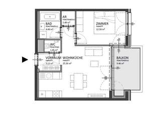Erstbezug Zweizimmer mit tollen Ausblick im 7. Stock in Wien zu kaufen, 339000 €, Immobilien-Wohnungen in 1100 Favoriten