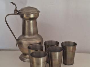 Edles Zinn-Set 6-teilig - Kanne & 5 Becher  , 50 €, Marktplatz-Antiquitäten, Sammlerobjekte & Kunst in 2294 Marchegg-Bahnhof