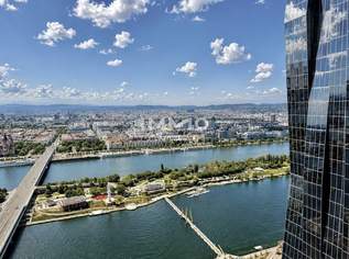 2-Zimmer-Panoramawohnung im 48. Stock mit Abendsonne und Weitblick bis Kahlenberg und Leopoldsberg, 2000.01 €, Immobilien-Wohnungen in 1220 Donaustadt