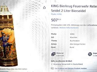 Bierkrug Feuerwehr Marke king