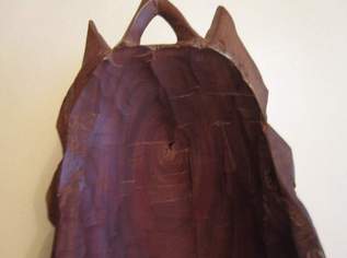 Afrikanische Holzschnitzkunst - Wandmaske - Holz - schwer - massiv - 61,5cm x 23cm