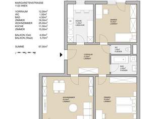 Meine neue WG! Fabelhafte 3-Zimmer-Wohnung mit 2 Balkonen!, 1990 €, Immobilien-Wohnungen in 1040 Wieden