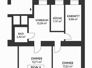 Altbauwohnung mit Potenzial – 3 Zimmer im 20. Bezirk, 199000 €, Immobilien-Wohnungen in 1200 Brigittenau