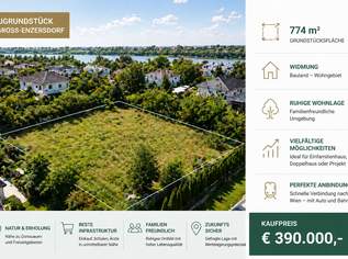 Attraktives Baugrundstück mit 774 m² in ruhiger Wohnlage, 390000 €, Immobilien-Grund und Boden in 2301 Gemeinde Groß-Enzersdorf