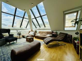 Außergewöhnliche Dachgeschoss-Maisonette mit Dachterrasse und beeindruckendem Wienblick nahe Naschmarkt, 2300 €, Immobilien-Wohnungen in 1050 Margareten