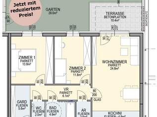 Top 1 | Gemütlich vorsorgen in grüner Lage – 76 m², 356250 €, Immobilien-Wohnungen in 2232 Deutsch-Wagram