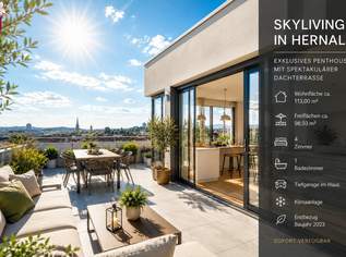 EXKLUSIVES PENTHOUSE MIT DACHTERRASSE & PANORAMABLICK + ERSTBEZUG IN HERNALS Wohnen über den Dächern Wiens, 1250000 €, Immobilien-Wohnungen in 1170 Hernals
