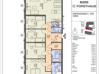 FORSTHAUS - DACHGESCHOSS 5 Zimmer mit Terrasse Nähe Donaukanal (HO2.89), 813000 €, Immobilien-Wohnungen in 1200 Brigittenau