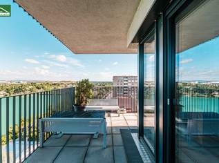 Toplage am Wasser - Jeden Tag Urlaub und Entspannung - direkt beim Hirschstettner Badeteich mit vermutlich der besten Aussicht Wiens!, 499000 €, Immobilien-Wohnungen in 1220 Donaustadt